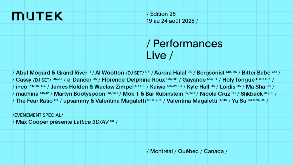 MUTEK Unveils First Names for its 2025&nbsp;Edition
